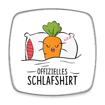 Chemise de nuit officielle carotte - Magnet carré - blanc - Devant