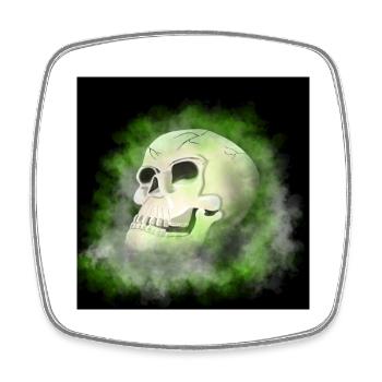Skull - Square fridge magnet - white - Front