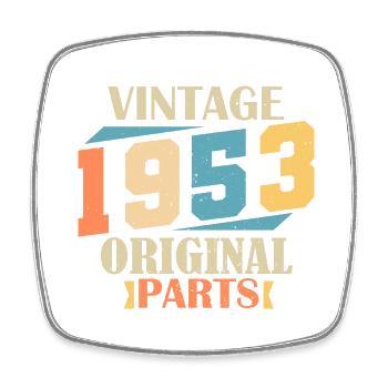 Monat 1953. 1953 Geburtstagsgeschenk. 71 Jahre alt Birt - Viereckiger Kühlschrankmagnet - Weiß - Vorne