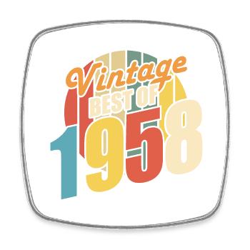 Vintage 1958 meilleur de 1958 - annif 66 ans - Magnet carré - blanc - Devant