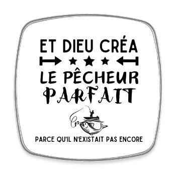 GOD CREATED THE PERFECT SINNER - Square fridge magnet - white - Front