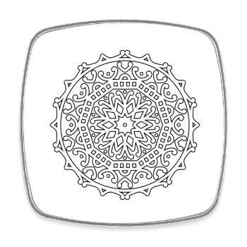 Mandala - Magnet carré - blanc - Devant
