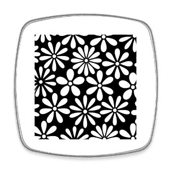 Fleurs - Magnet carré - blanc - Devant