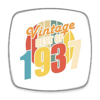 Vintage 1937 Best of 1937 - Annif 87 Years - Square fridge magnet - white - Front
