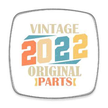 Monat 2022. Geburtstagsgeschenk 2022. 2 Jahre Geburt - Viereckiger Kühlschrankmagnet - Weiß - Vorne