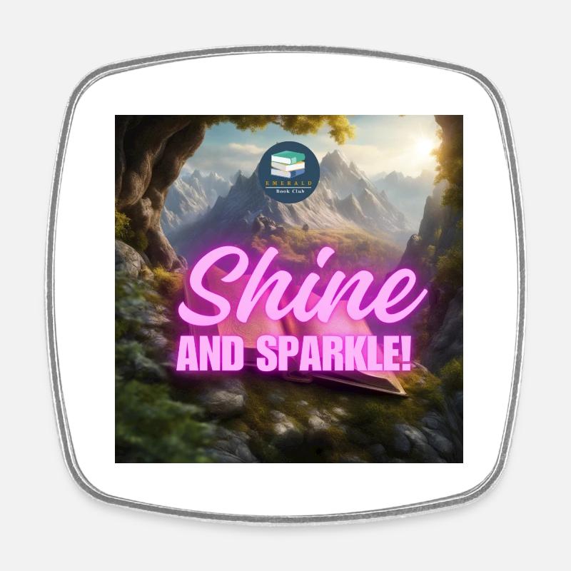 Emerald shine and sparkle - Square fridge magnet - white