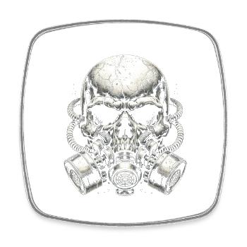 Cracked Skull with Dual Filters - Square fridge magnet - white - Front