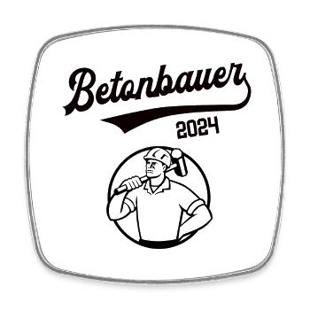 Betonbauer 2024 Beruf Betonbau Maurer Stahlbeton - Viereckiger Kühlschrankmagnet - Weiß - Vorne