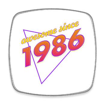 Rétro - Awesome since 1986 - Magnet carré - blanc - Devant