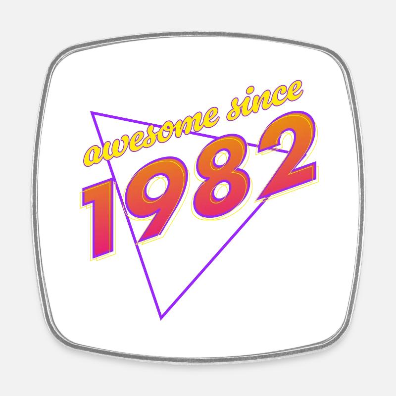 Rétro - Awesome since 1982 - Magnet carré - blanc