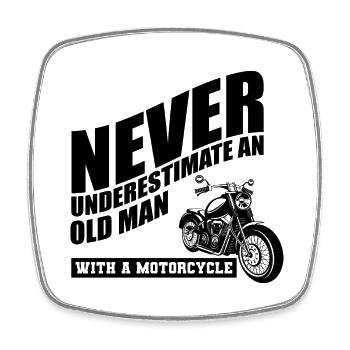 Lustiger Motorrad Spruch - Viereckiger Kühlschrankmagnet - Weiß - Vorne