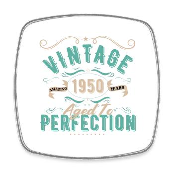 Vintage 1950-Cadeau d’Anniversaire 1950 - Magnet carré - blanc - Devant