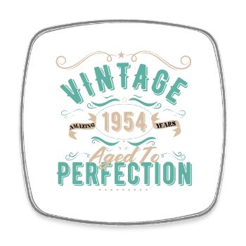 Vintage 1954 - 1954 Birthday Gift - Square fridge magnet - white - Front