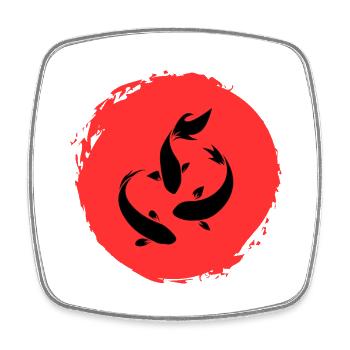 Japanese Character Art - ApriNoeScor - Square fridge magnet - white - Front