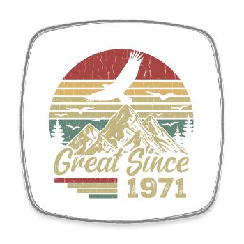 Vintage 1971 Retro 1971 Birthday Gift - Square fridge magnet - white - Front