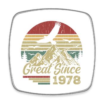 Jahrgang 1978 Retro 1978 Geburtstagsgeschenk - Viereckiger Kühlschrankmagnet - Weiß - Vorne