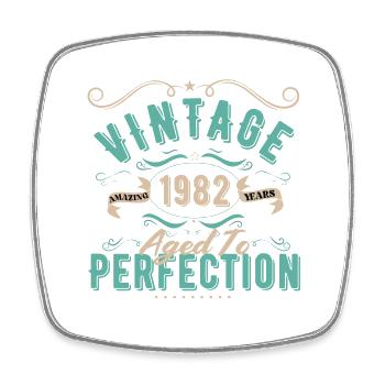 Vintage 1982-Cadeau d’Anniversaire 1982 - Magnet carré - blanc - Devant