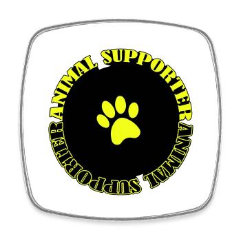 animal supporter - Viereckiger Kühlschrankmagnet - Weiß - Vorne