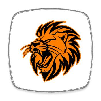 Symbole de la tête de lion Lion - Magnet carré - blanc - Devant