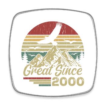 Vintage 2000 Birthday Gift 2000 Retro 2000 - Square fridge magnet - white - Front
