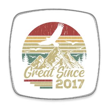 Vintage 2017 Retro 2017 Birthday Gift - Square fridge magnet - white - Front