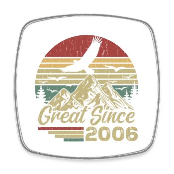 Vintage 2006 Retro 2006 Birthday Gift - Square fridge magnet - white - Front