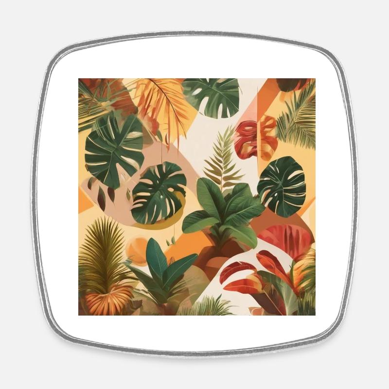 Celebrating Tropical Biodiversity - Square fridge magnet - white