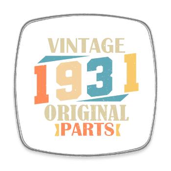 Month 1931. 1931 Birthday Gift. 93 years old Birt - Square fridge magnet - white - Front