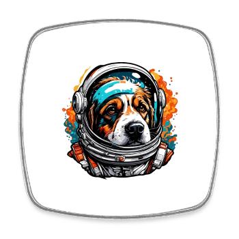 Astronaut / Space / Animal / Dog / Spaceship - Square fridge magnet - white - Front