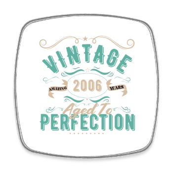 Jahrgang 2006 - 2006 Geburtstagsgeschenk - Viereckiger Kühlschrankmagnet - Weiß - Vorne