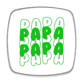 Papa Grün - Viereckiger Kühlschrankmagnet - Weiß - Vorne