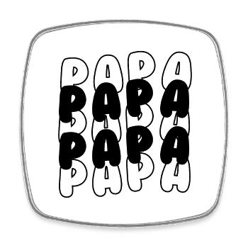 Papa schwarz - Viereckiger Kühlschrankmagnet - Weiß - Vorne