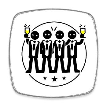 Bachelor Groom Team Bachelors - Square fridge magnet - white - Front