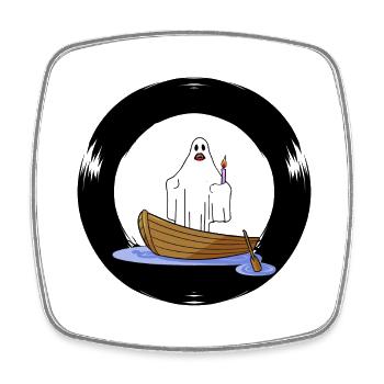 Geister Schiff Seefahrt Spuk Gespenst Halloween - Viereckiger Kühlschrankmagnet - Weiß - Vorne