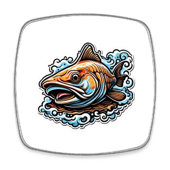 Fisch / Tier / Aquarium / Wasser / Teich / See - Viereckiger Kühlschrankmagnet - Weiß - Vorne