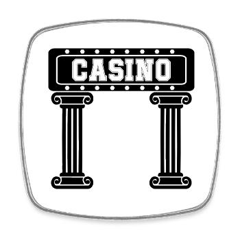 Casino Vegas Pillar - Square fridge magnet - white - Front
