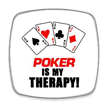 poker therapie - Viereckiger Kühlschrankmagnet - Weiß - Vorne