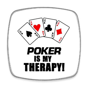 Thérapie par le poker - Magnet carré - blanc - Devant