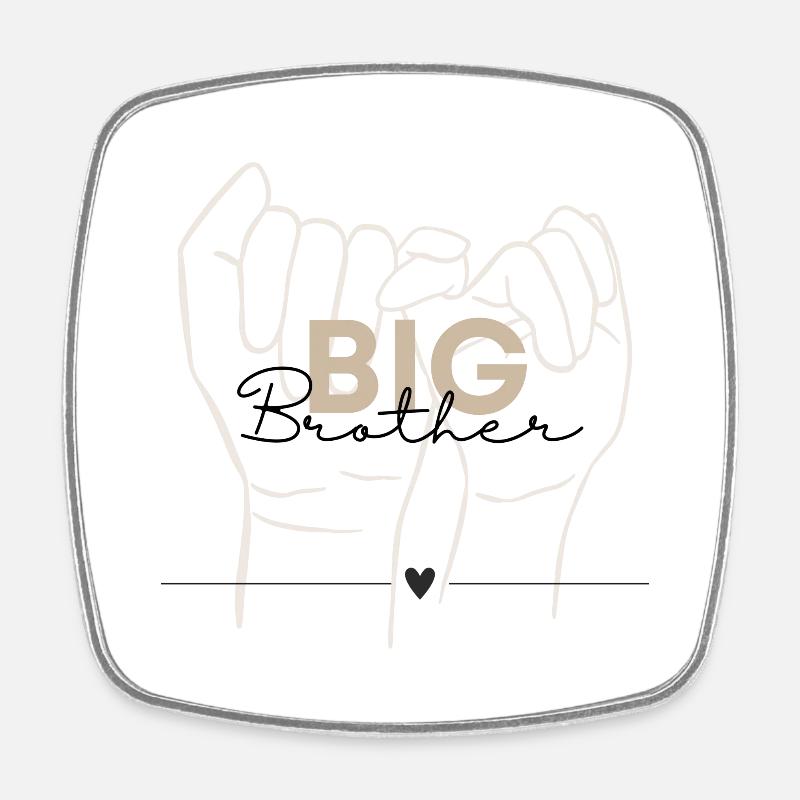 Big Brother - Conception de frères et sœurs - Magnet carré - blanc
