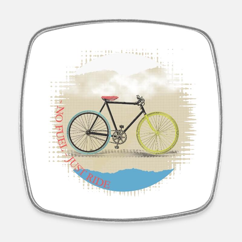 Pas de carburant juste Ride - vélo cyclisme Art Design - Magnet carré - blanc