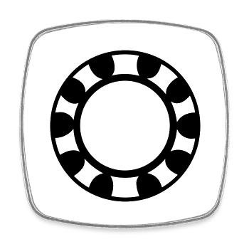 Poker Chip - Square fridge magnet - white - Front