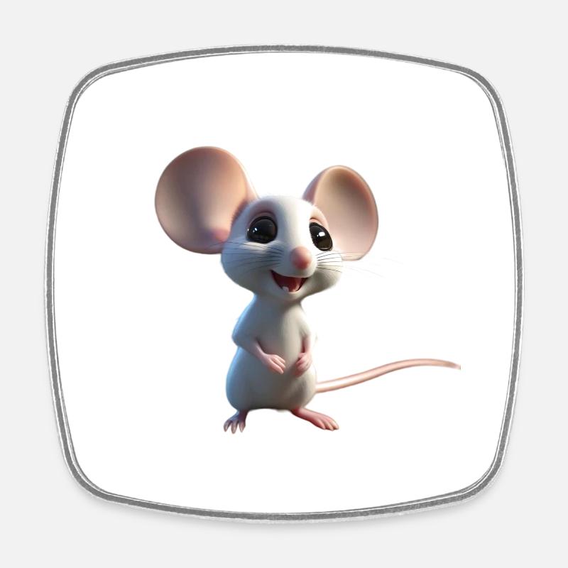 Mouse 2 - Square fridge magnet - white