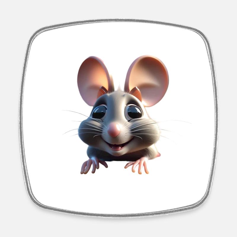 Mouse 1 - Square fridge magnet - white