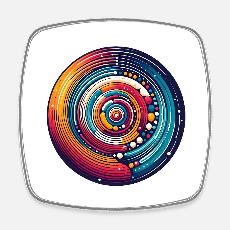 Psychedelic Planets - Square fridge magnet - white