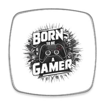 Born to be a gamer - Square fridge magnet - white - Front
