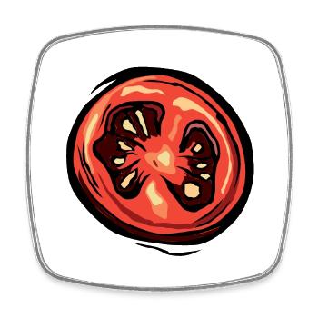 tomato tomato 904 W - Square fridge magnet - white - Front