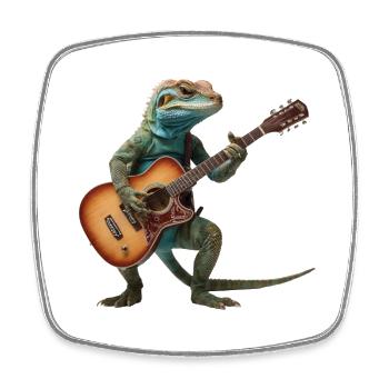 Lizard Gecko Gitarre - Viereckiger Kühlschrankmagnet - Weiß - Vorne