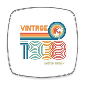 Vintage 1938 limitierte Auflage - Viereckiger Kühlschrankmagnet - Weiß - Vorne