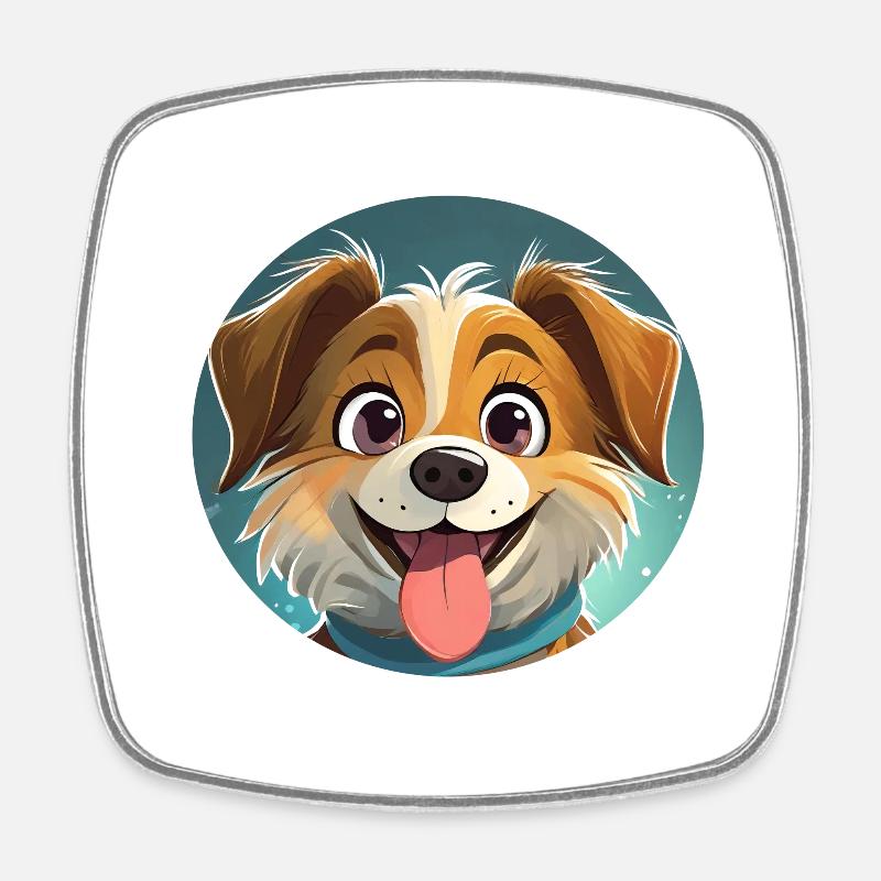 Comic Dog - Square fridge magnet - white