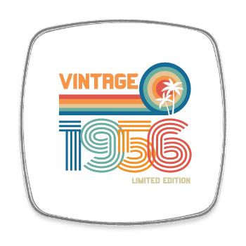 Vintage 1956 limitierte Auflage - Viereckiger Kühlschrankmagnet - Weiß - Vorne